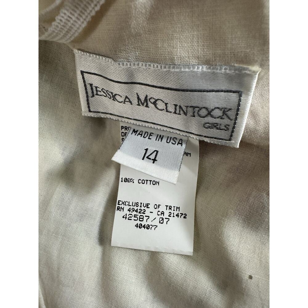 Vintage Jessica McClintock Cotton & Lace Floral Girls Dress 14 Cottagecore NWT - Picture 4 of 12